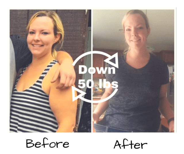 Female loses fifty pounds in six weeks